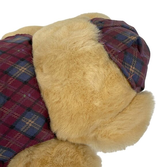 Dan Dee Teddy Precious Bear Stopwatch Spectacles Plaid Corduroy 15" Sitting - Picture 3 of 5